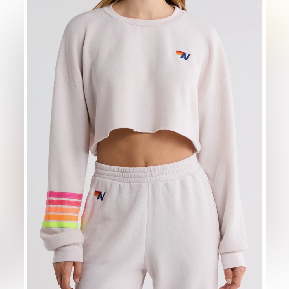 Aviator Nation Rugby Stitch Cross Sweatshirt